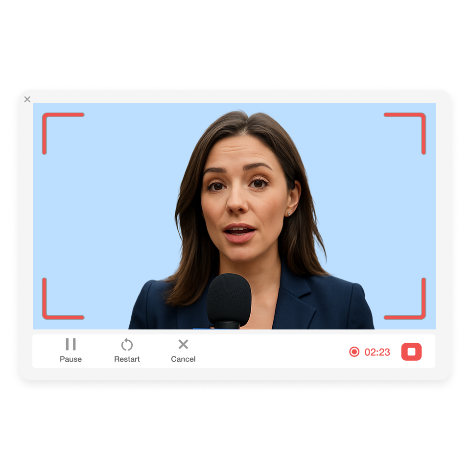 Record personalized sales messages using the Visla personalized lead video creator with webcam and teleprompter tools.
